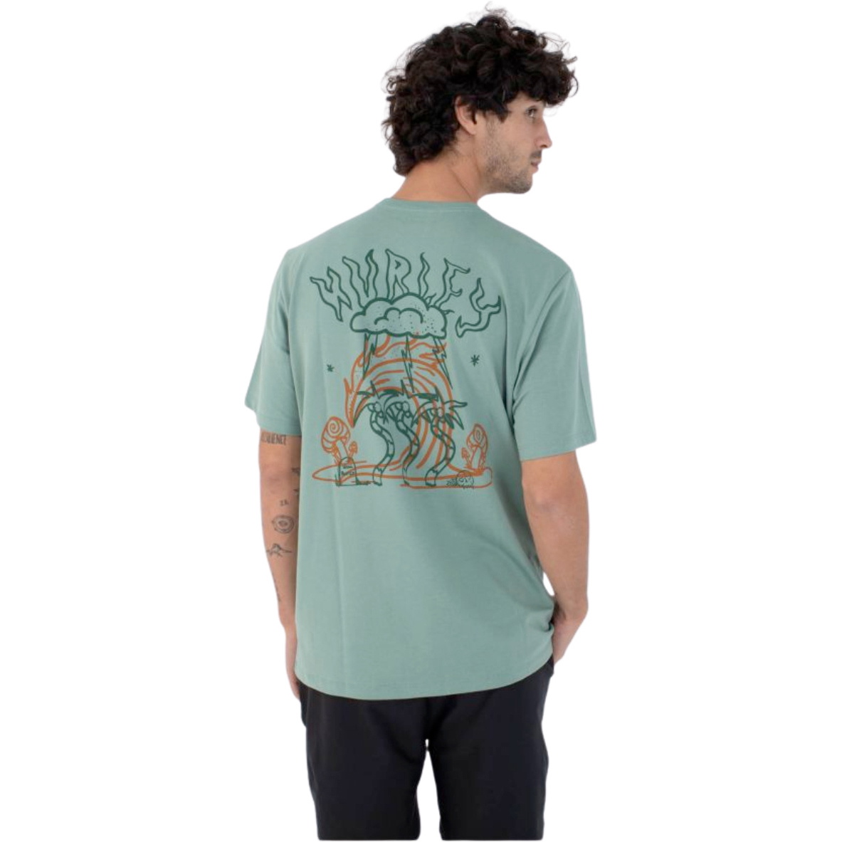 2026 Hurley Mens H2O Dri Storm Chasing Short Sleeve Tee HFA25MMTS04319 - Cilantro